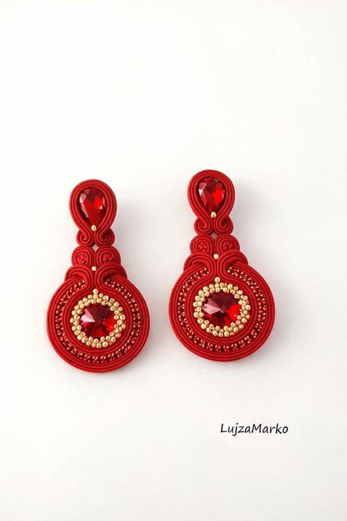 Jelena soutache / sutaš náušnice — foto 2