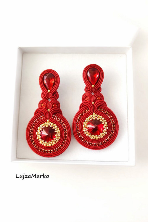 Jelena soutache / sutaš náušnice — foto 3