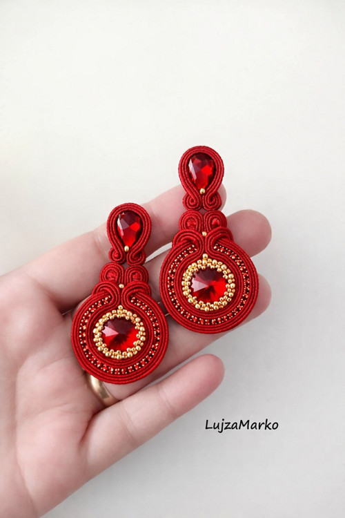 Jelena soutache / sutaš náušnice — foto 4