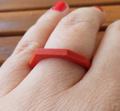 Minimalistický tehlový fimo prsteň — foto 2