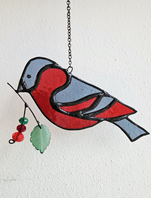 Ptačí štěstí — vitrážový suncatcher — foto 2