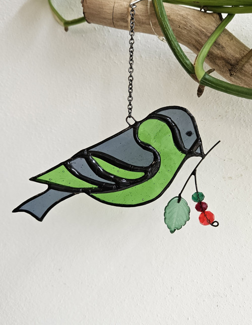Ptačí štěstí — vitrážový suncatcher — foto 3