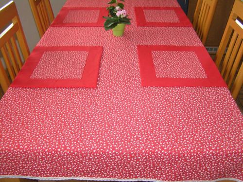 Prostírání červené - kytka — foto 2
