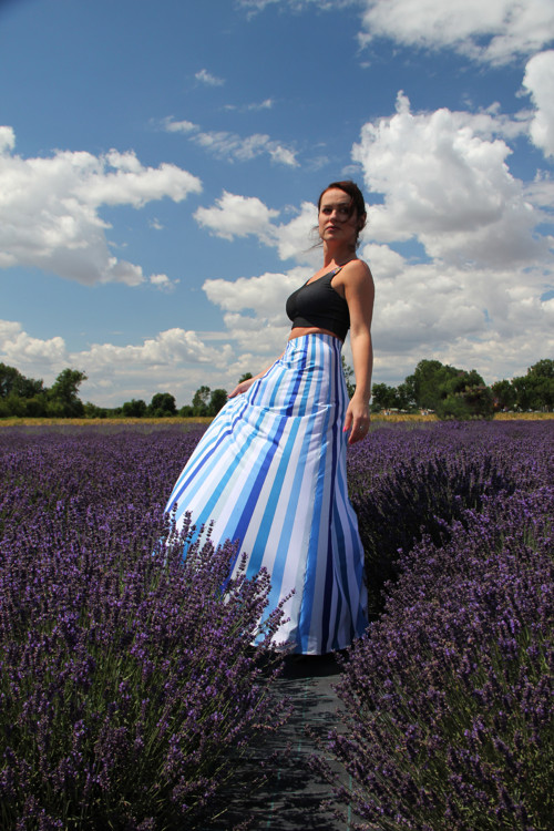 Blue stripes - maxi sukňa pasikatá — foto 2