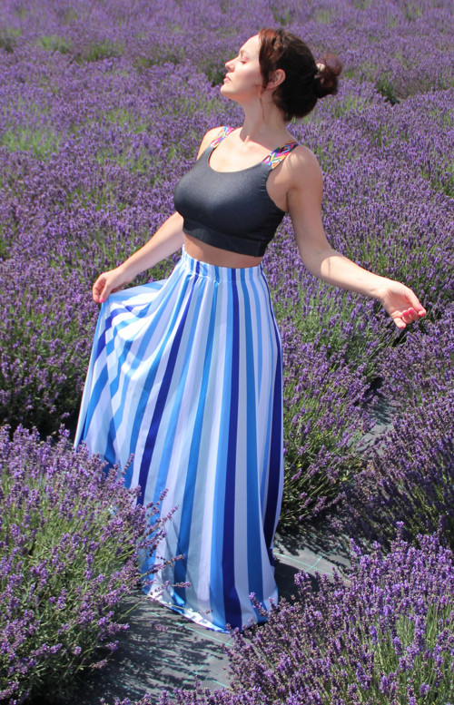 Blue stripes - maxi sukňa pasikatá — foto 5