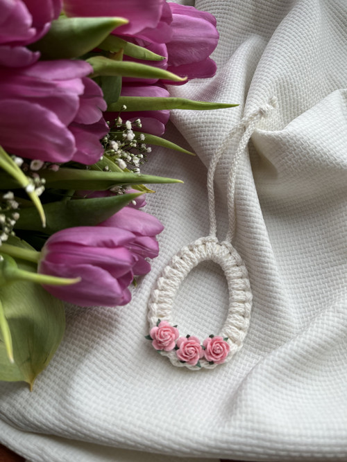Macrame velikonoční vajíčko s růžičkami — foto 3