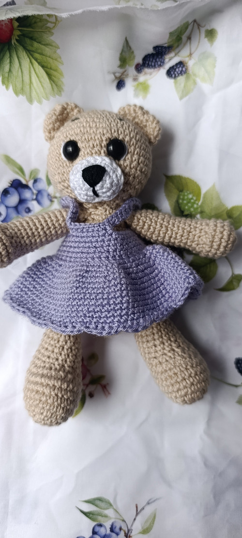 Medvídek levandulové šaty 14 cm — foto 3