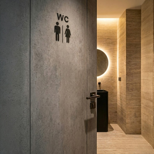 Dekorace na dveře WC - Černý — foto 2