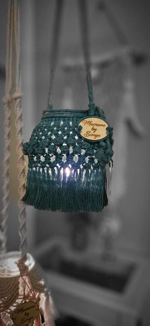 Boho Macrame Lucernička teal — foto 6