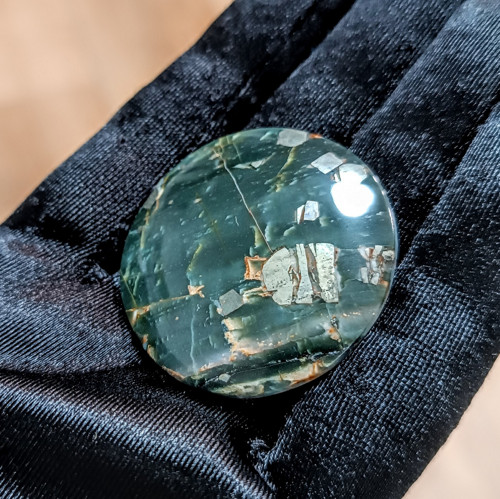 Jaspis s Pyritem, ID 5537, průměr 40 mm — foto 3