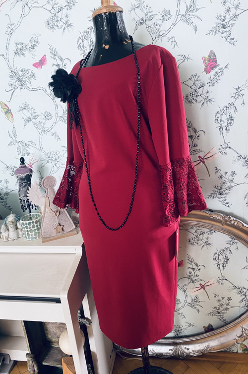 Šaty retro pencil red — foto 4