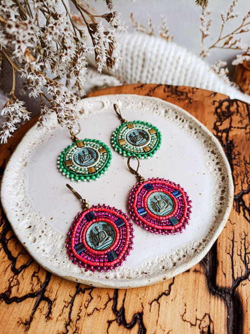 Madaba earrings n.49 - vyšívané náušnice — foto 5