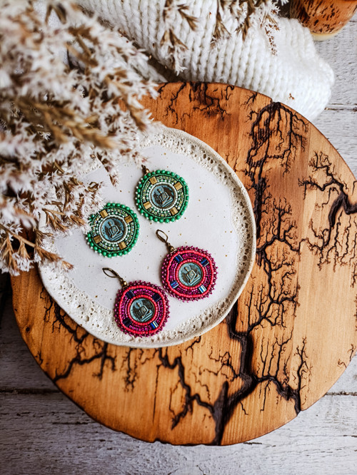 Madaba earrings n.49 - vyšívané náušnice — foto 4