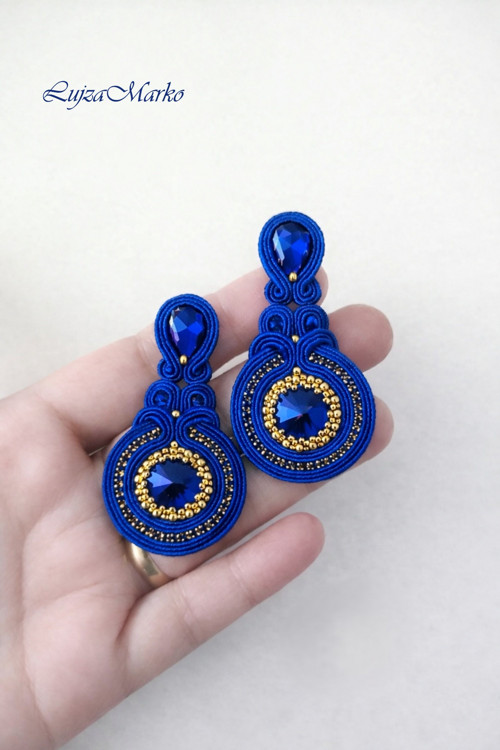 Jelena soutache / sutaš náušnice — foto 2