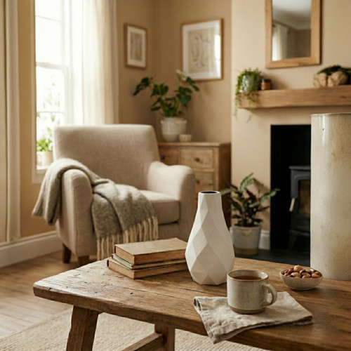 Designová geometrická váza - Bílá — foto 2