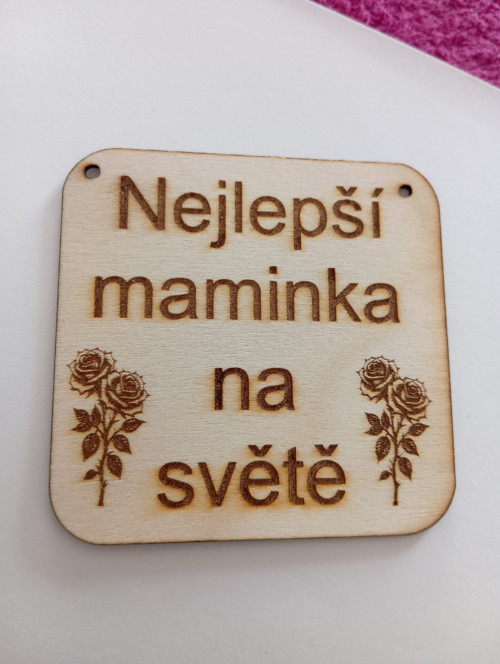 Cedulka / dřevěná /maminka — foto 2