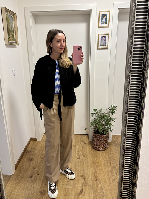 Teddy wrap kabátek s kimono rukávem Camel — foto 3