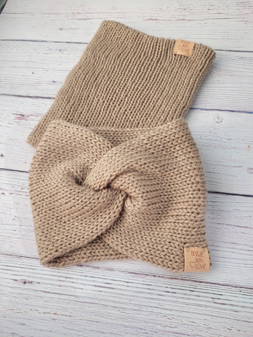 SET - Čelenka s nákrčníkem cappuccino — foto 3