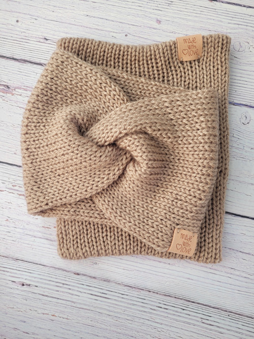 SET - Čelenka s nákrčníkem cappuccino — foto 2