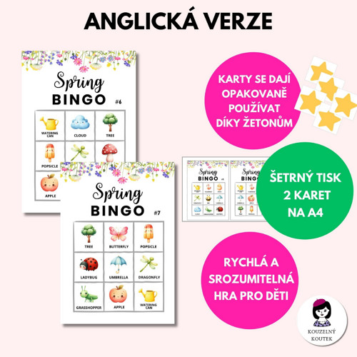 Anglické mini bingo - hra pro děti (PDF) — foto 2