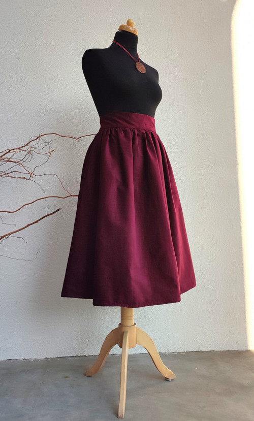 Midi Manšestrová Bordo S Kapsami — foto 6