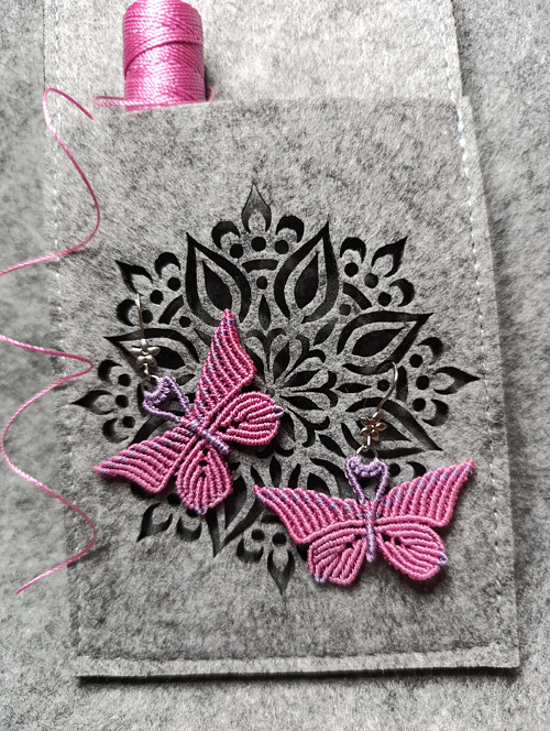 Macramé náušnice *butterfly* — foto 3