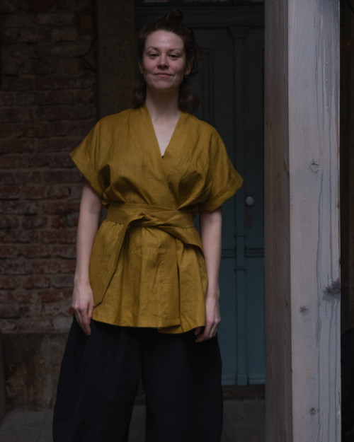 Kimono hořčicový okr — foto 4