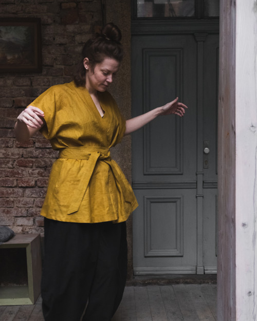 Kimono hořčicový okr — foto 2