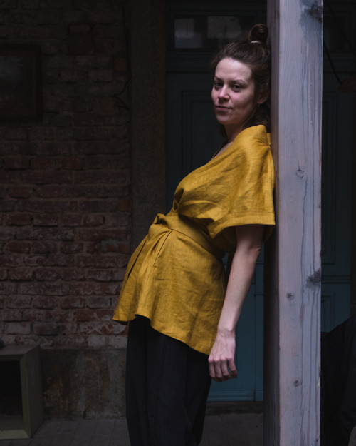 Kimono hořčicový okr — foto 3