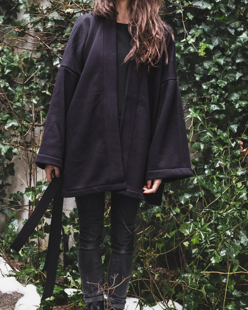 Kimono kabátek černý — foto 3