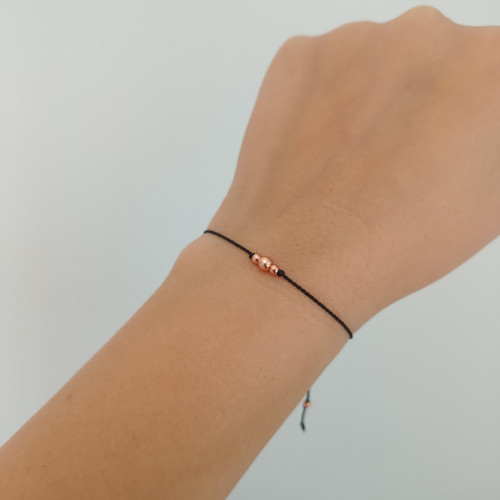 Náramek BASIC SILK (3) Rosegold ed. - black — foto 2