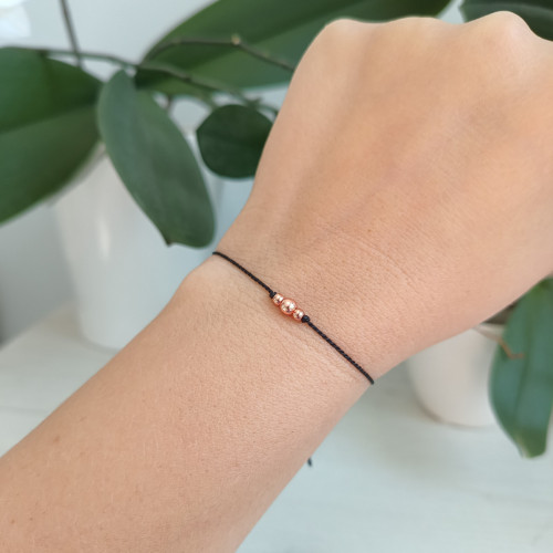 Náramek BASIC SILK (3) Rosegold ed. - black — foto 3