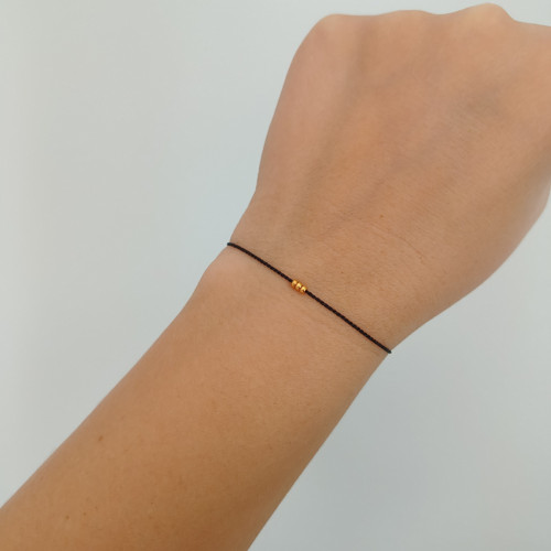 Náramek BASIC SILK (3) Luxury Gold ed. - black — foto 4