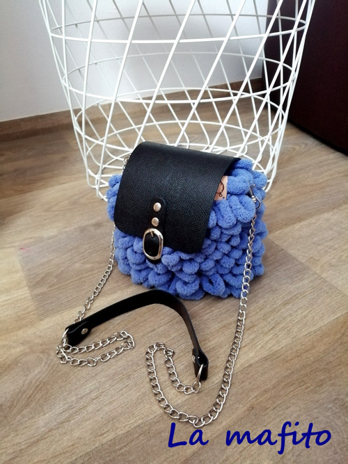 Puffy mini crossbody modrá — foto 2