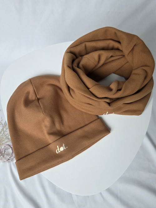 Dvouvrstvá čepice RIB - UNISEX Karamel — foto 2