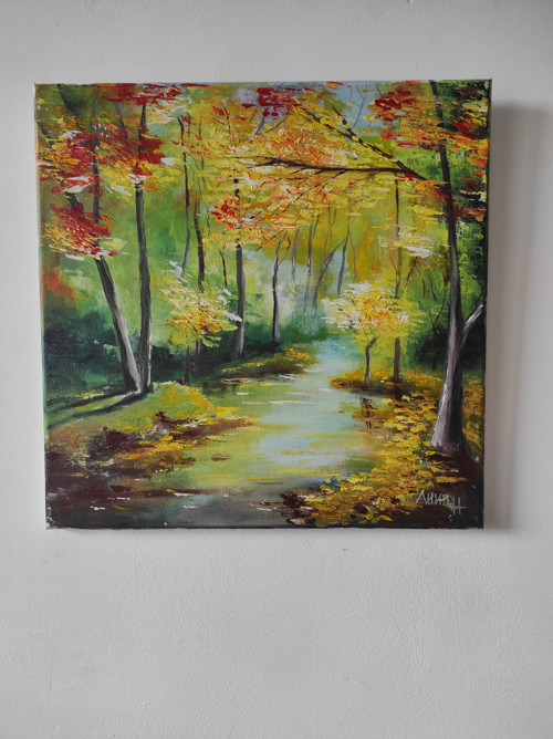 Zlaté ticho lesa (40×40 cm) — foto 2