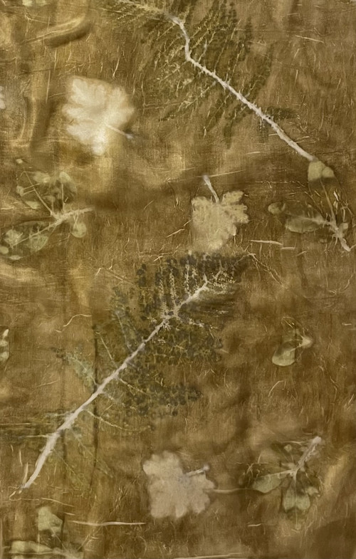 Hedvábná šála ecoprint — foto 6
