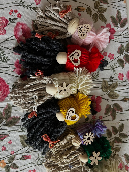 Macrame vánoční skřítek set 2 ks — foto 6
