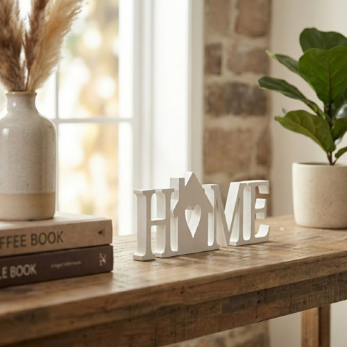 Dekorace HOME s domečkem - Bílá — foto 2