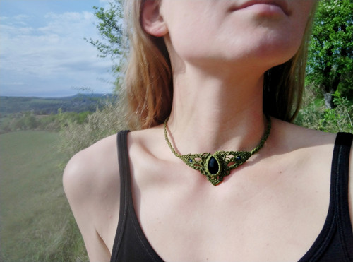 Macramé náhrdelník s onyxem — foto 3