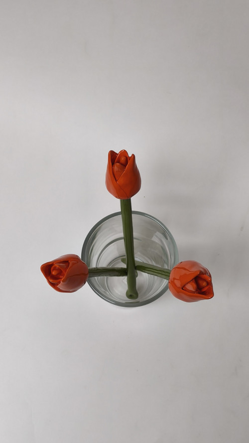 Keramický tulipán - oranžový — foto 2