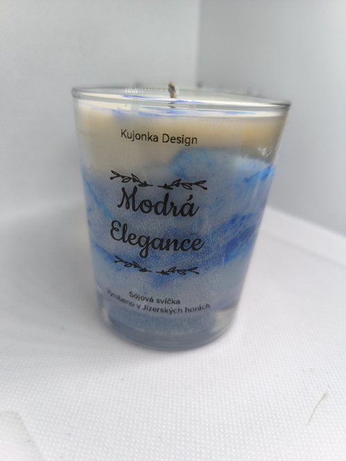 Modrá Elegance – sójová svíčka s vůní Rafe — foto 3