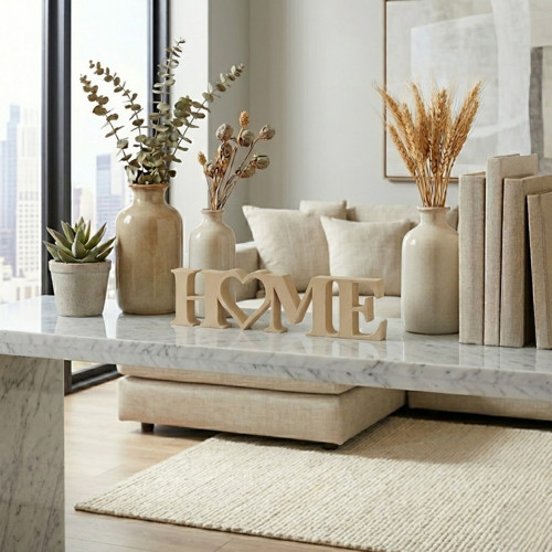 Dekorace HOME se srdcem - Béžová — foto 2