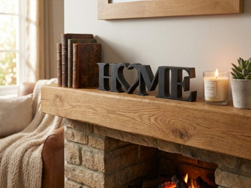 Dekorace HOME se srdcem - Černá — foto 2