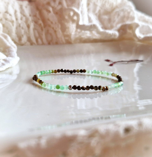 Ombré náramek*chryzopras*broušený — foto 5