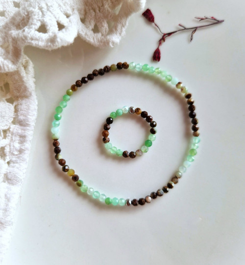 Ombré náramek*chryzopras*broušený — foto 3