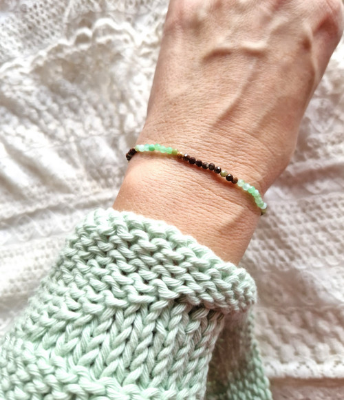 Ombré náramek*chryzopras*broušený — foto 6