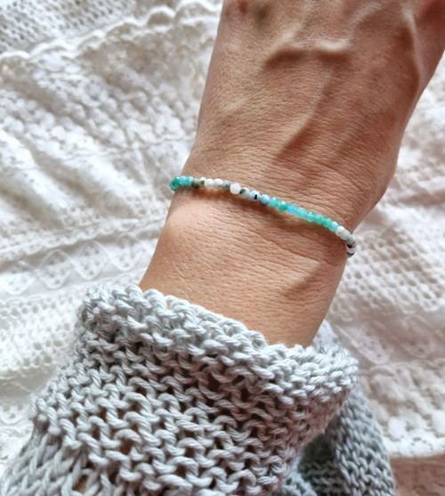 Ombré náramek*larimar*amazonit*broušený — foto 4