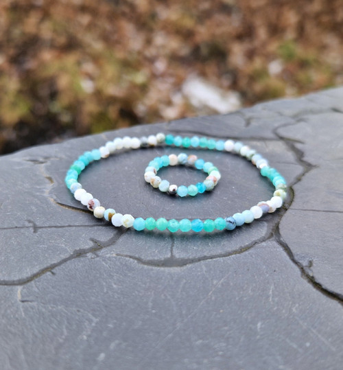 Ombré prsten*larimar*amazonit*broušený — foto 6