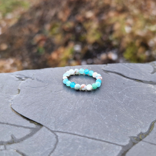 Ombré prsten*larimar*amazonit*broušený — foto 2